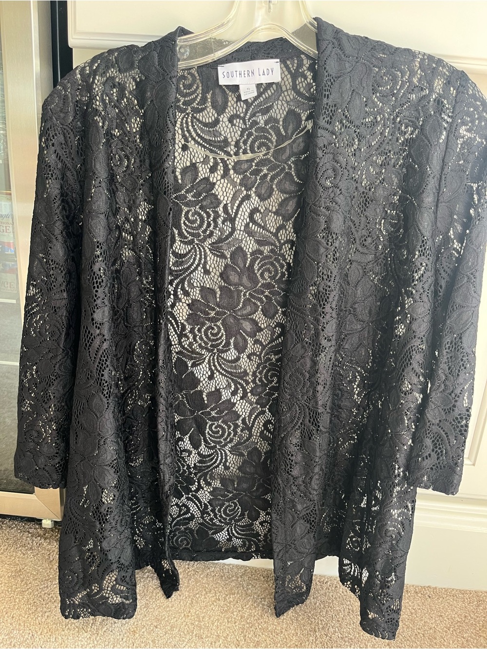Southern Lady Black Floral Lace Top Jacket Brand New size Small